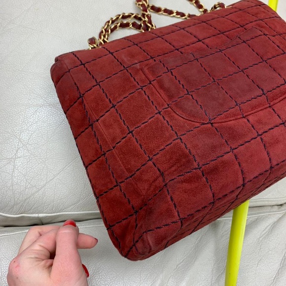 Chanel Classic Suede Dark burgundy color Bag - Picture 7 of 8